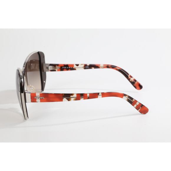 PRADA SPR60S Brown Silver Orange Gradient Sunglasses Aviator Designer Unisex - Picture 5 of 13